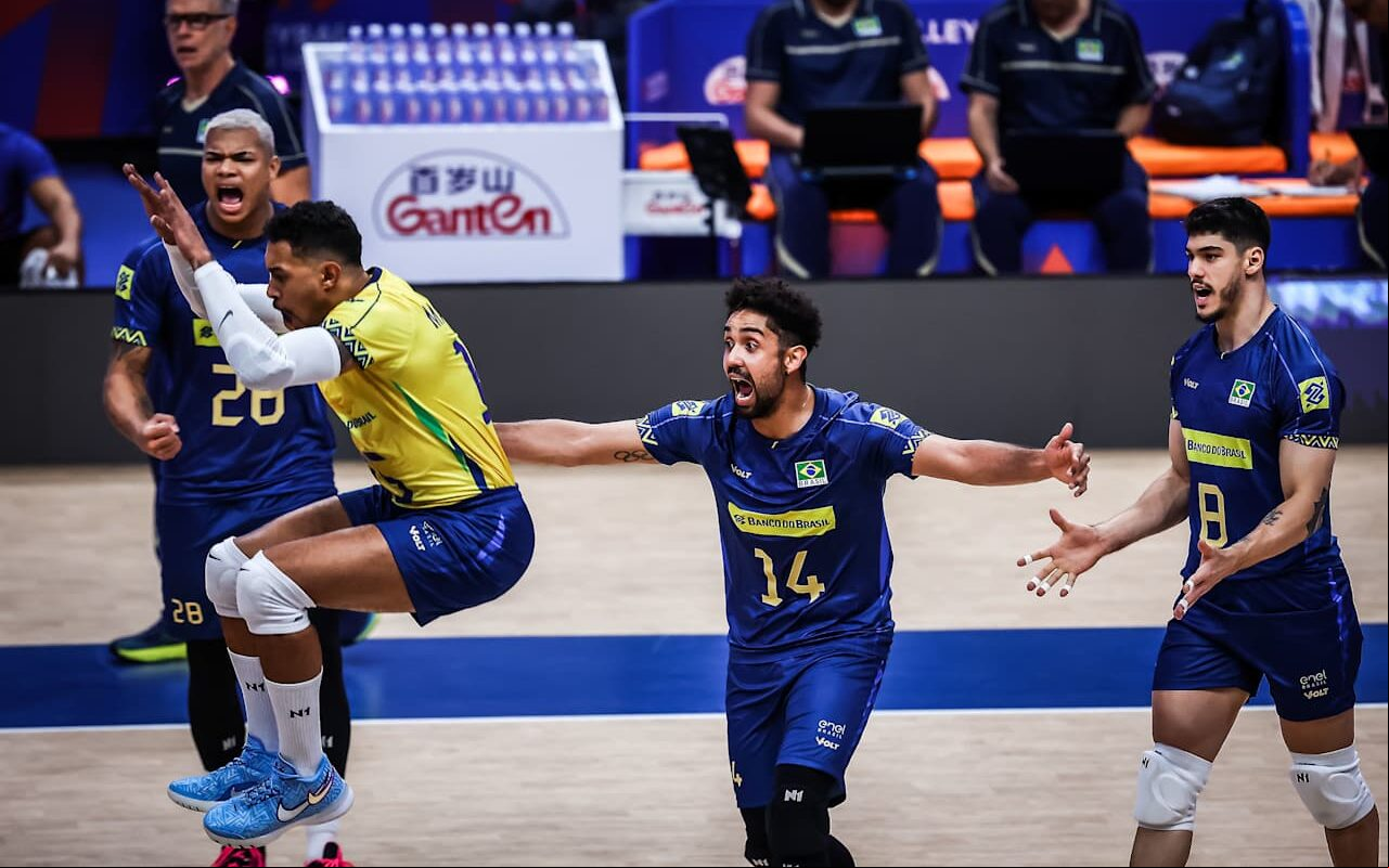 Brasil x Cuba, pela VNL masculina, no Maracanãzinho (Foto: VNL)